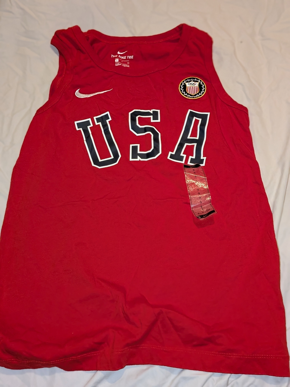 Nike USA Red Tank Top with Crest